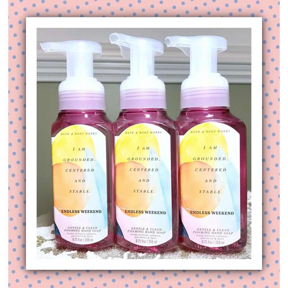 Bath & Body Works ENDLESS WEEKEND 8.75oz Gentle Clean Foaming Hand Soap (x3)